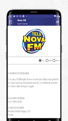 Nova FM | Ascurra | Indaial android App screenshot 0